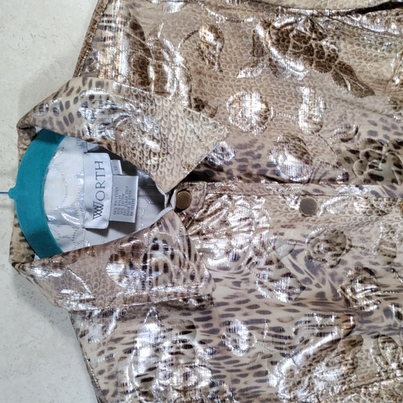 Worth Jackets & Blazers - 07159 Worth reversible metallic gold animal print and silver jacket 12
